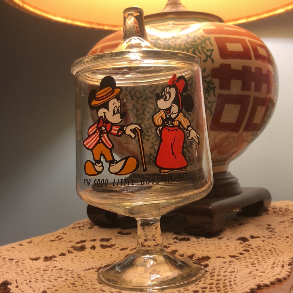 Vintage Disney Mickey & Minnie Candy Dish Perfect!